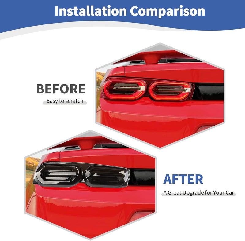 RT-TCZ for Camaro Smoked Tail Lights Cover Trim for Chevy Camaro 2019 up Smoked Black Exterior Accessories 2pcs - Image 2